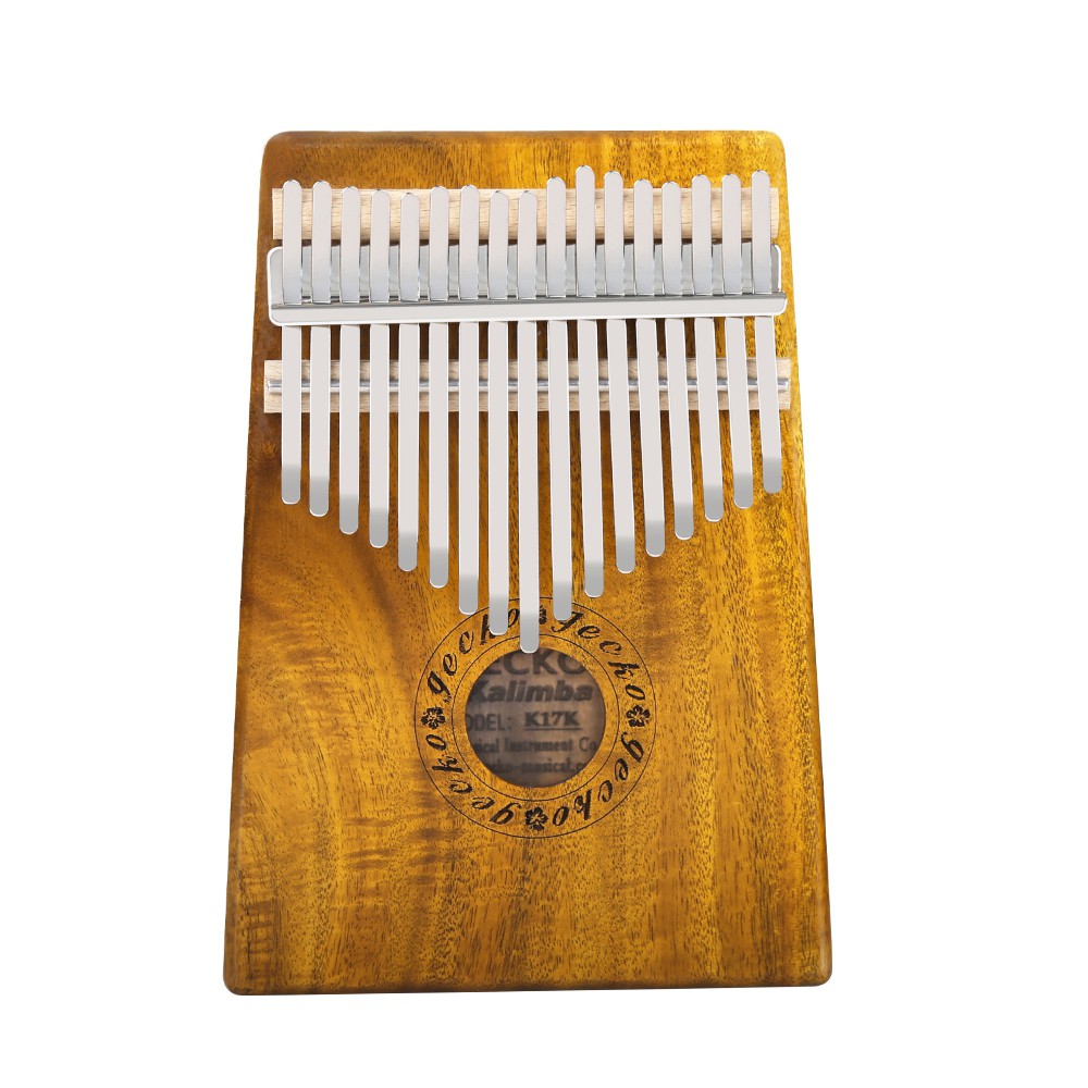 GECKO Kalimba Mbira Sanza 17 Keys Thumb Piano with Musical Notation Koa