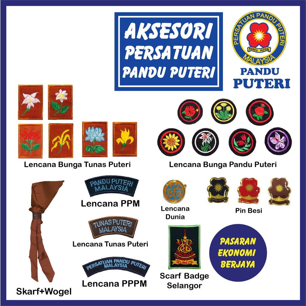 AKSESORI PANDU PUTERI SET PACKAGES LECANA SULAM PERSATUAN SCARF BADGE ...