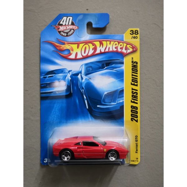 Hot Wheels 1/64 Ferrari GTO #38/40 - Édition First 2008, Modèle Mainline Rouge Neuf