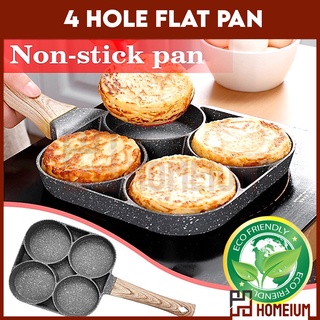 2/4-hole Egg Pan Portable Non-stick Pan Household Kitchen Frying Pan  Durable Non-stick Pans Egg Burger Breakfast Frying Pan