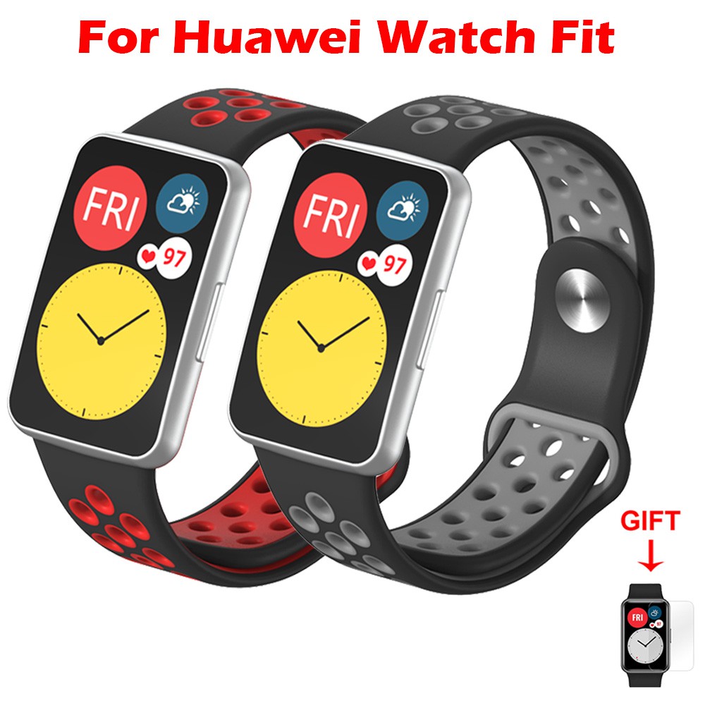 Dual-Color Huawei Watch Fit Silicone Sports Strap