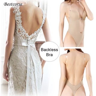Backless Bra Invisible Bralette Lace Wedding Bras Low Back Underwear Push Up  Brassiere Women Seamless Lingerie Sexy Corset Bra