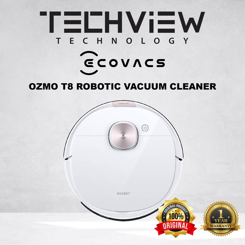 ECOVACS DEEBOT OZMO T8 ROBOTIC VACUUM CLEANER WITH TRUEDETECT 3D