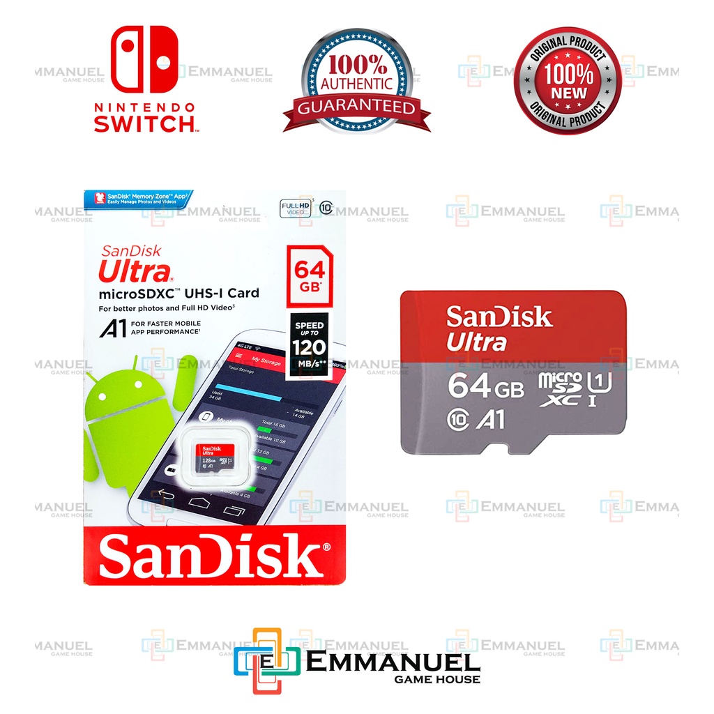 Nintendo Switch Sandisk 128GB Ultra Micro SD Card