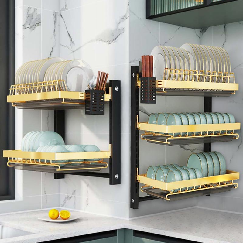 Stainless Steel Dish Rack Black Kitchen Rack Wall Mounted Rak Pinggan Shopee Malaysia