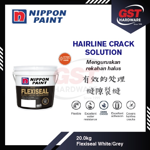 Nippon Paint Sealer FlexiSeal Elastomeric Membrane 20kg Hairline Wall Crack Sealer Wall Sealer