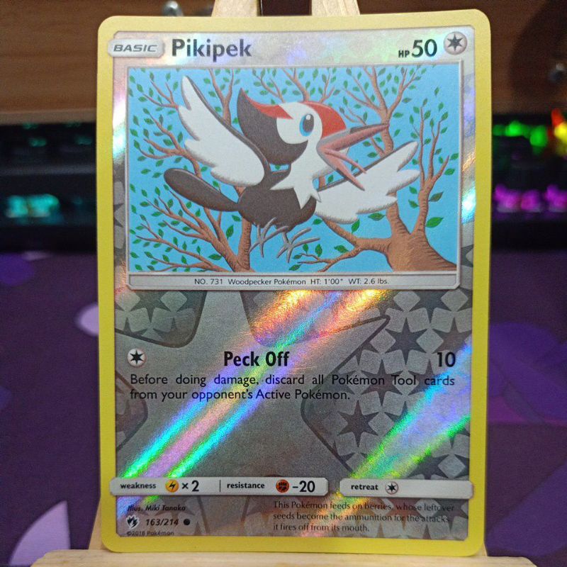 pikipek pokemon card Pokemon Pikipek - 164/214 - Common Reverse Holo Card - SM8 Lost Thunde