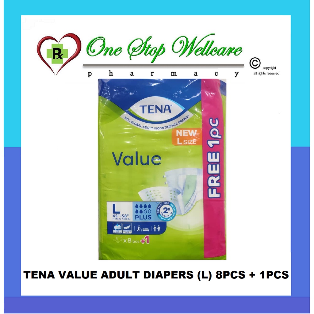 Tena Value Plus Adult Diapers L 8s 8s 1s Shopee Malaysia