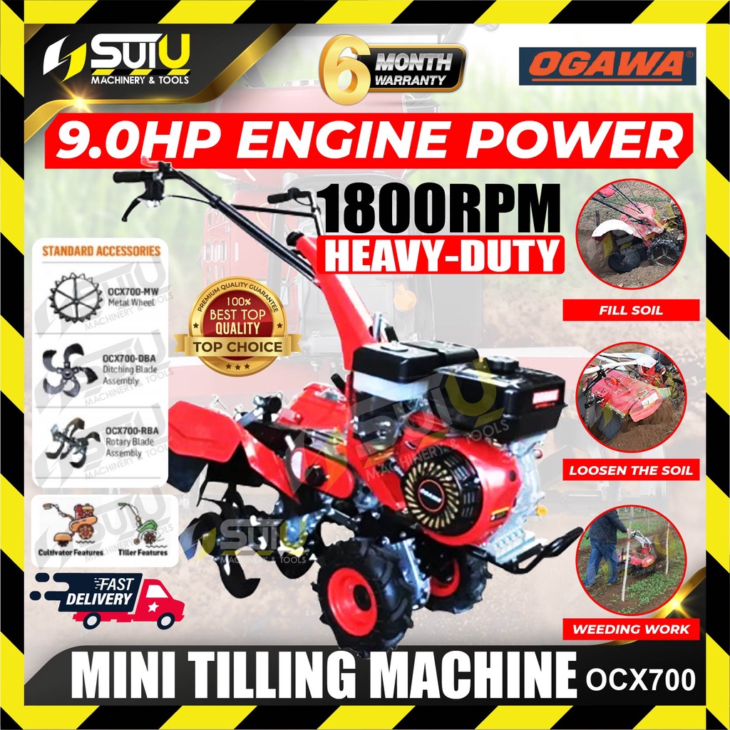 OGAWA OCX-700 9HP Heavy Duty Engine Power Mini Tilling Machine / Power ...