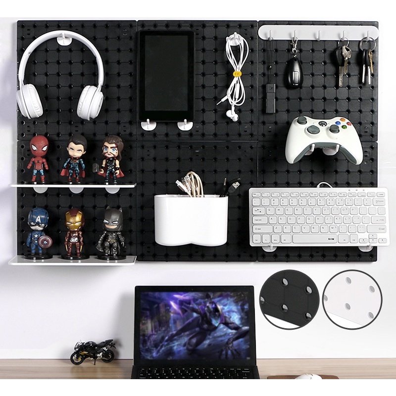 Hole Board Pegboard Display Rack Shelf Hanging Board Floating Rack Wall ...