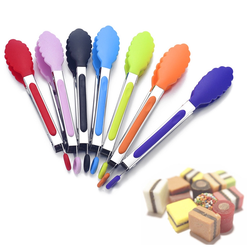 Cooking Tongs Stainless Steel Kitchen Food Clip Bread Salad Barbecue ...