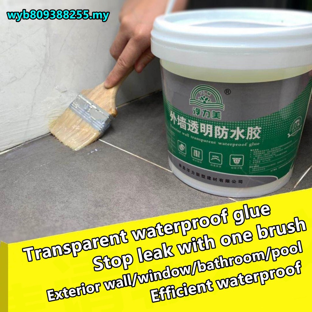 External wall tile transparent waterproof glue leakproofing agent