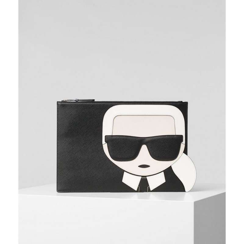 BLACK KARL LAGERFELD POUCH S IKONIK BLACK KARLITO LOGO (235W3219A999)