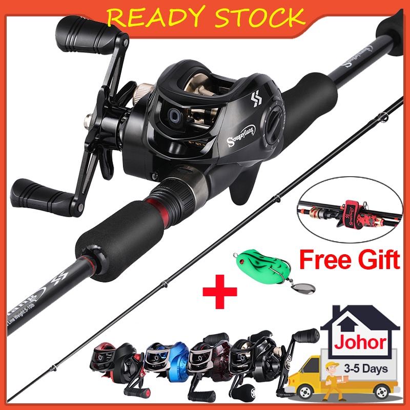 Cheap SOUGAYILANG Fishing Rod Combos 5 Sections Spinning Casting