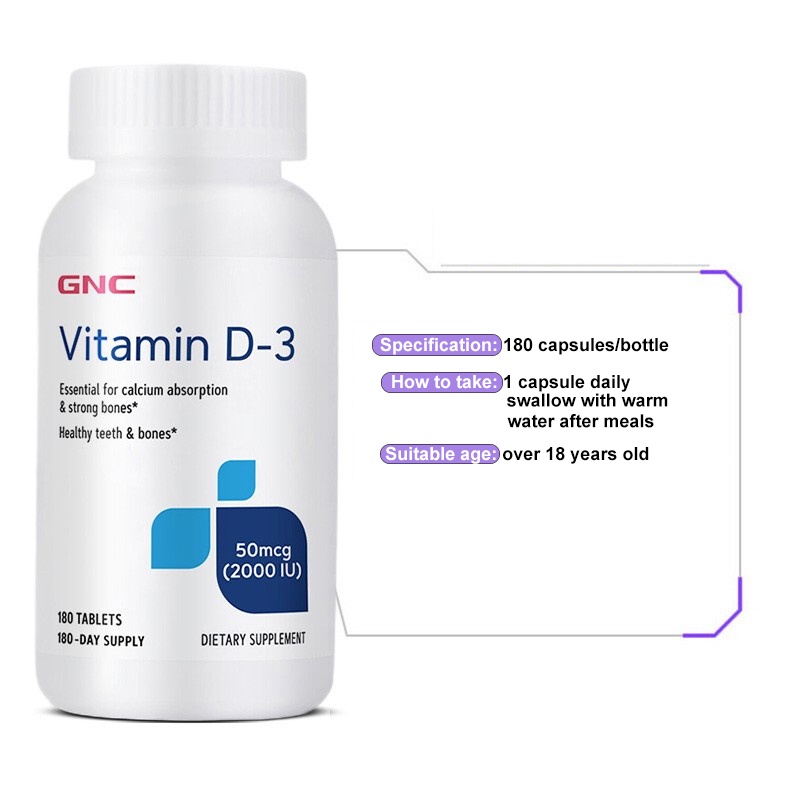 The United States imported GNC vitamin D3 tablets help calcium
