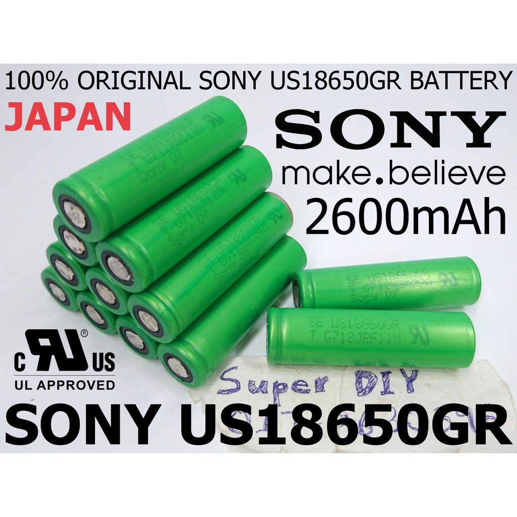 Sony US18650GR US 18650 GR 3 7V 4 2V 2600mAh Lithium Ion Rechargeable   0591768739c2a5c416c50bb306425d9e