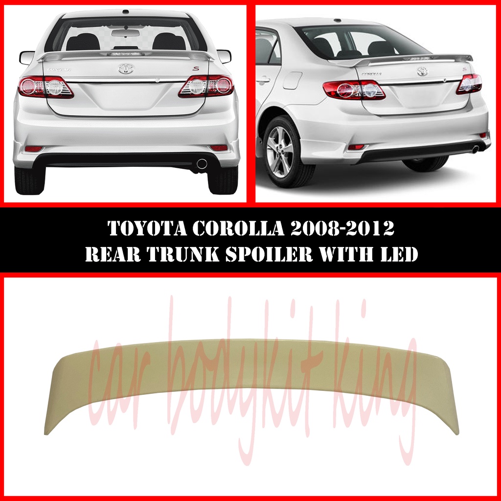 TOYOTA COROLLA ALTIS 2008-2012 REAR TRUNK SPOILER WITH LED ABS SKIRT ...