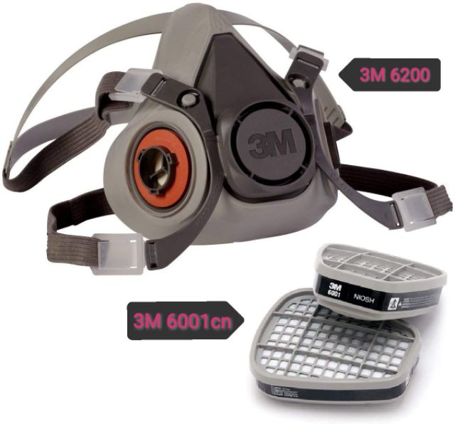 3in1 set 3m 6200 face mask | 6001 organic vapor cartridges | topeng ...