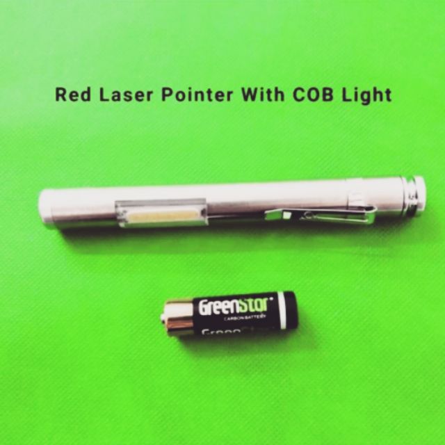 AA X 1 Dry Battery Red Laser Pointer With Side COB Ligjt /Pocket Clip