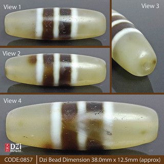 Striped Dzi Bead 三线天珠(UD1102A) 【Dzi House 天珠奇家】 Antique