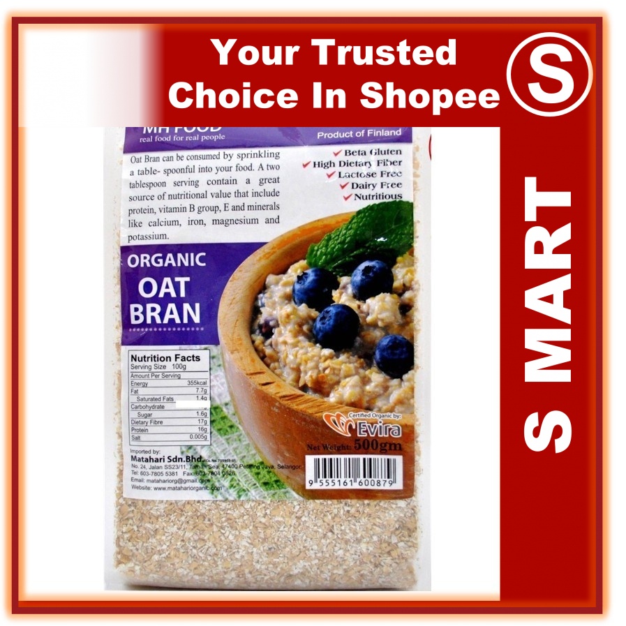 MH Food Organic Oat Bran (500g) Exp2024 Shopee Malaysia