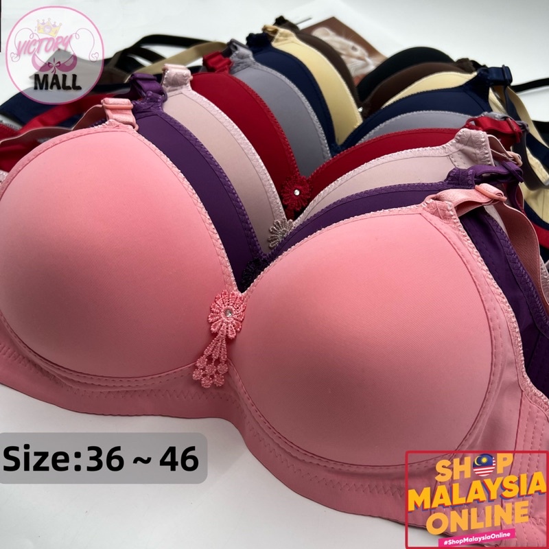 Cheap 36-52 Large Size Bra Front Buckle Zipper Underwear Women