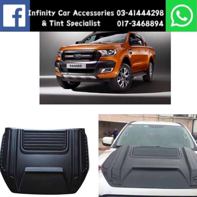 Ford Ranger T7 T8 BIG BIG Front Bonet Scoop Matt Black | Shopee Malaysia
