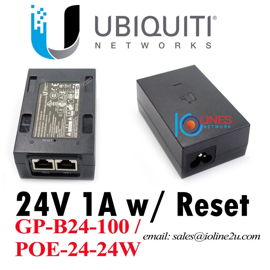 Ubiquiti UBNT Network 24V 1A POE-24-24W adapter injector GP-B240-100 AP ...