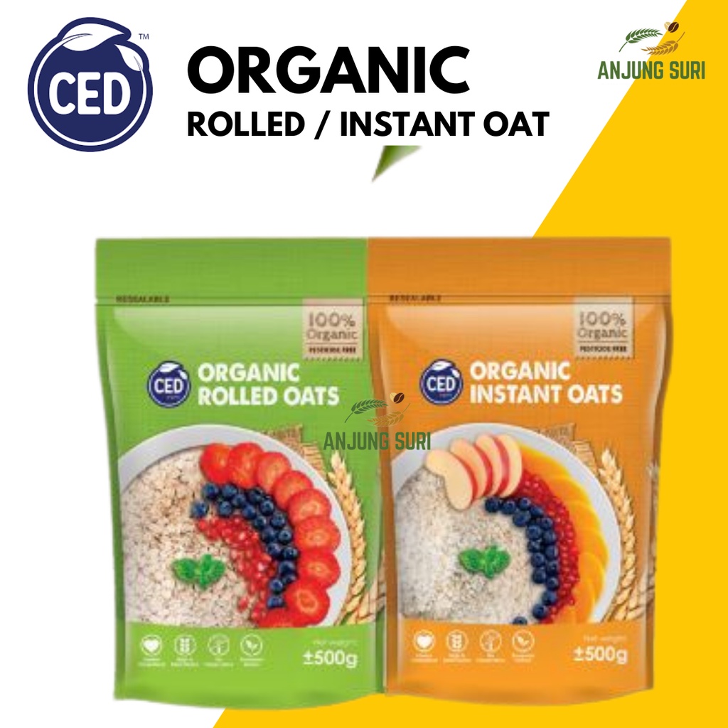 Organik Rolled Oat CED 100% Organic Rolled Oats / Instant Oats Empingan  Oatmeal Sarapan Sihat