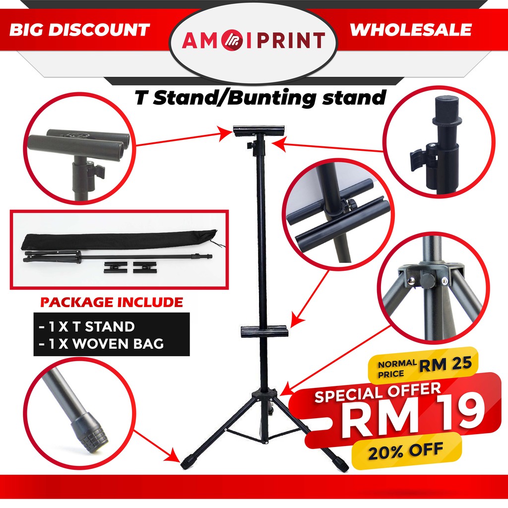 [READY STOCK] TRIPOD / T STAND / BUNTING STAND/ BANNER STAND DOUBLE ...