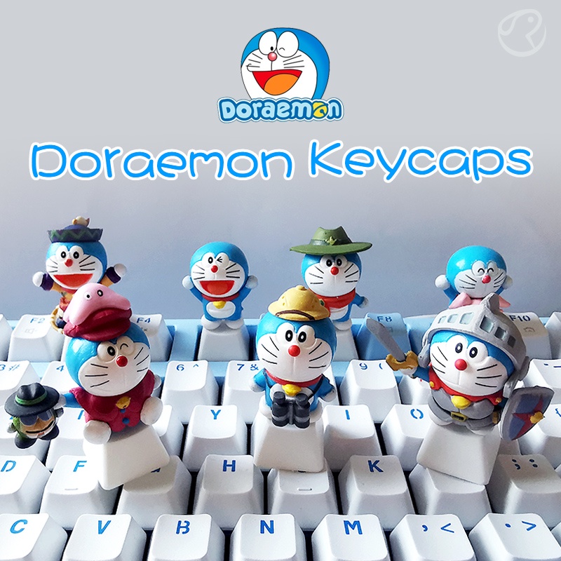 A Keycap Mechanical Keyboard Doraemon Ding-dong cat Blue Fatty DIY ...