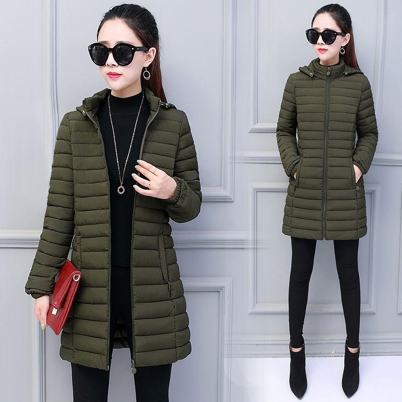 Autumn Winter Large Size Women's Mid-length Down Cotton Coats Loose ...