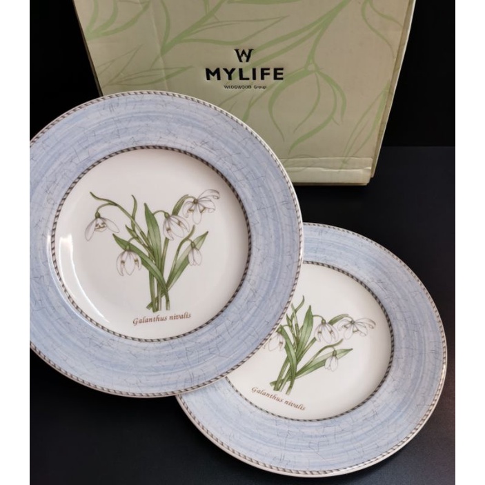 Wedgwood 🇬🇧 2 Pieces Made in England Sarah's Garden Snowdrop