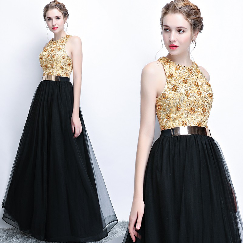 Baju dinner black and gold best sale