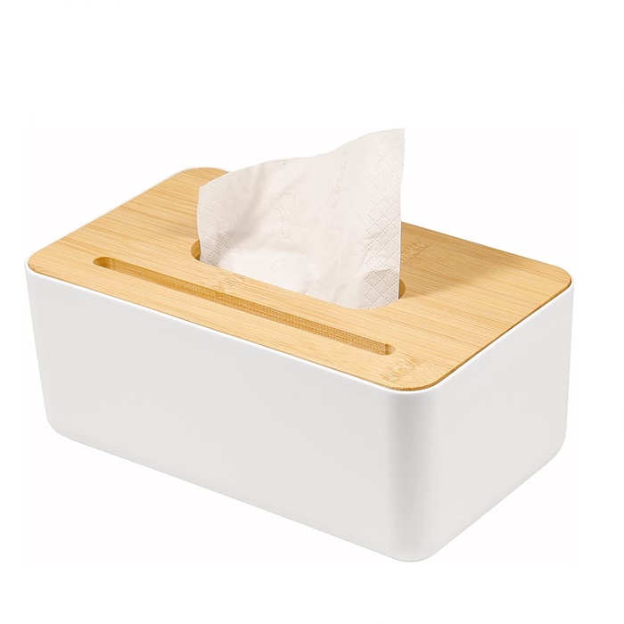 Japanese Style Bamboo Wood Cover Tissue Box Desktop Paper Box Simple