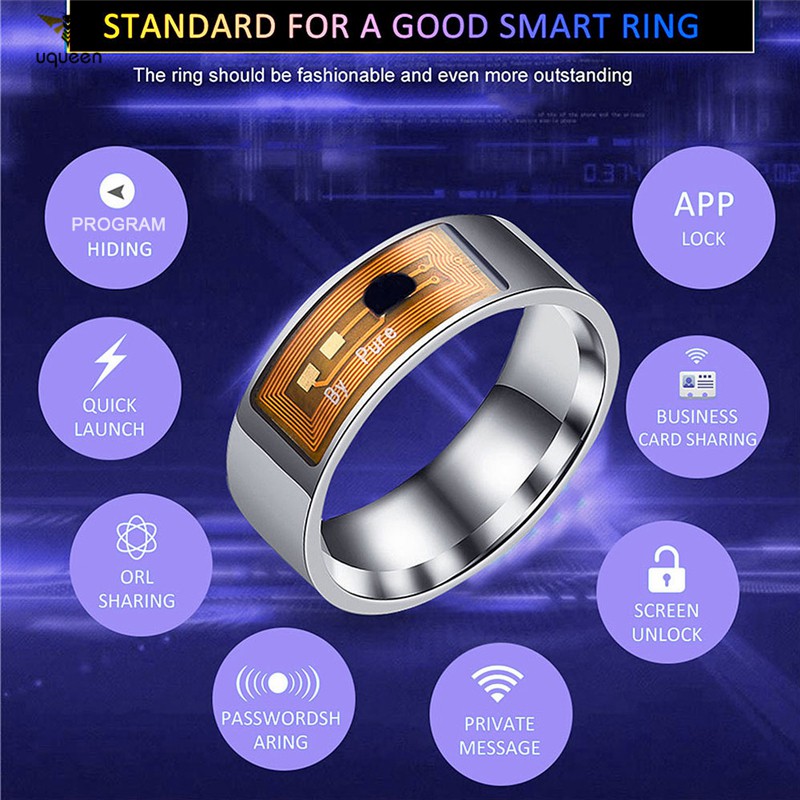 UQ NFC Smart Ring Multifunctional Waterproof Intelligent Magic Wearable  Digital Ring for Android