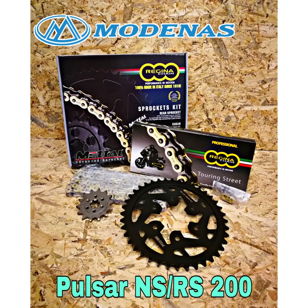 REGINA Modenas PULSAR 200 NS / RS 200 Sprocket Chain Kit Set Rantai