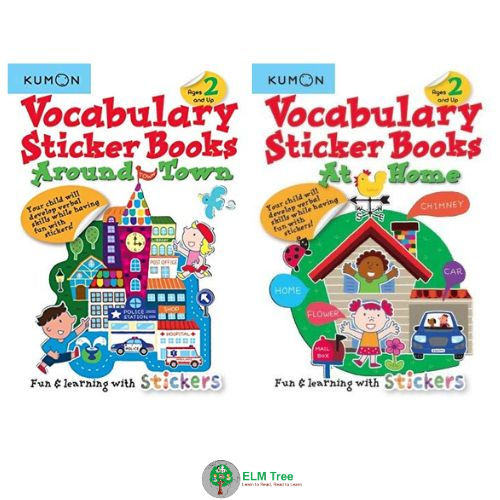 Vocabulary Sticker Books – Around Town/At Home (Kumon) | Shopee Malaysia