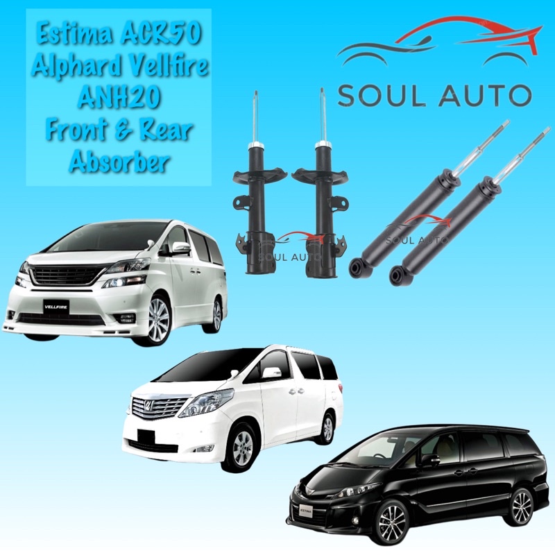 Toyota Estima ACR50 Alphard Vellfire ANH20 Front & Rear Shock Absorber ...
