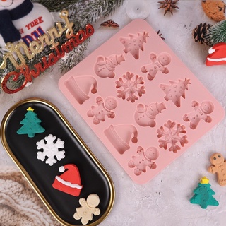 Creative Christmas Cake Mold Fondant DIY Snowflake Snowman Sock Cake  Silicone Mold Sugar Craft Baking Tools Kitchen Decorations