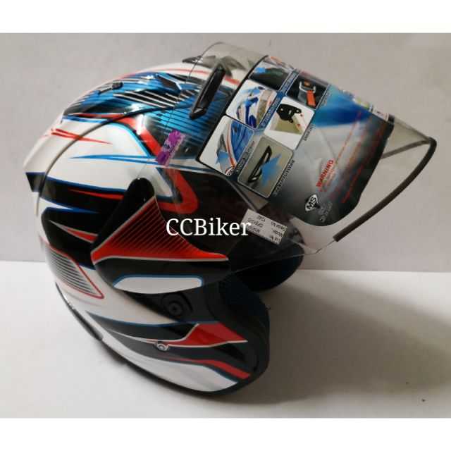 MHR Helmet Motor Perdosa OF515 /S24 Black / Blue (size M / L / XL) Topi ...