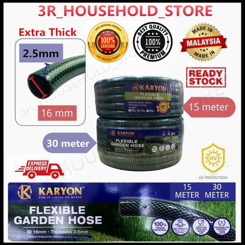 Ready Stock Karyon 30m X 25mm Reinforced Pvc Flexible Garden Hose