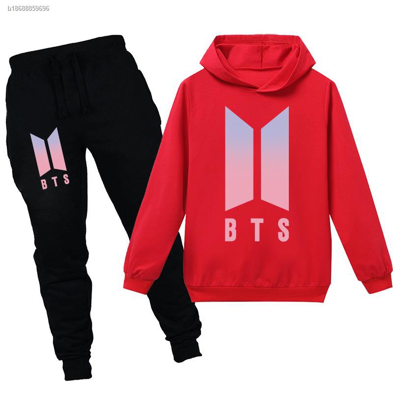 Boys Fashion BTS Kids Hoodies Pants 2pcs Sets Children Sweatshirts Clothes Baby Long Sleeve Boys Girls Casual Tops Kore