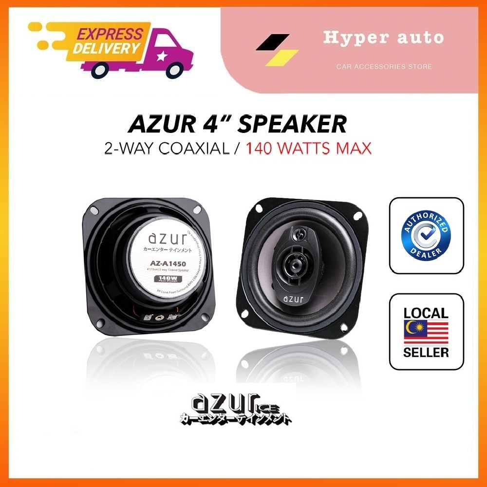 AZUR car speaker AZ1450 4" (10cm) 2Way Coaxial Car Speaker System