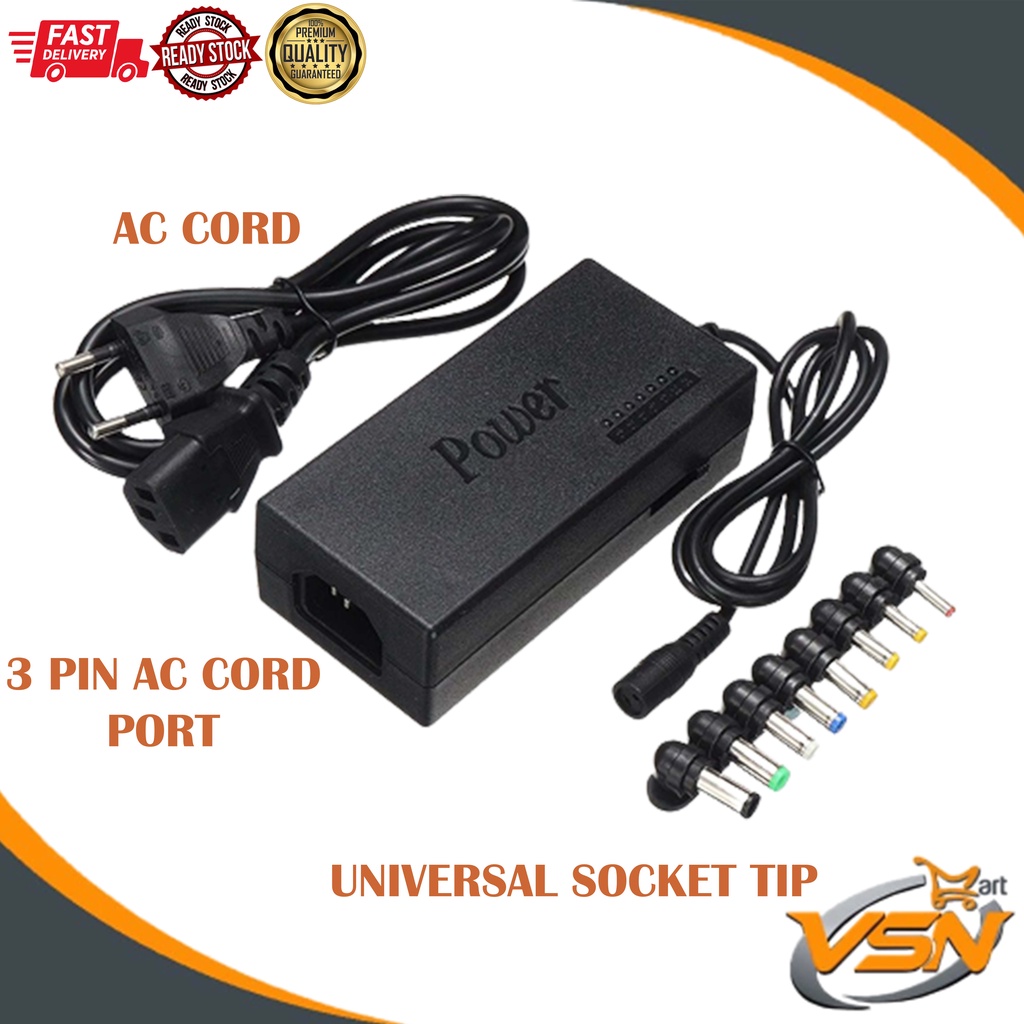 Universal Laptop Adapter PC Notebook Computer Charger Adjustable ...