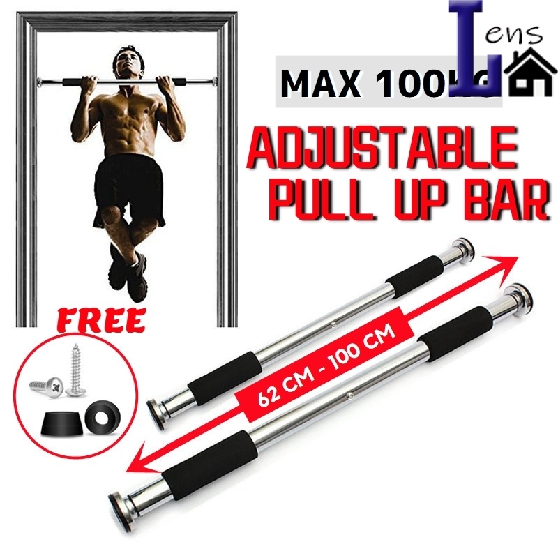 220LB Doorway Pull Up Bar Strength Training Fitness Sit Ups and