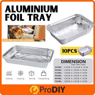 50pcs Rectangular Tinfoil Tray BBQ Special Thickened Bowl Takeaway