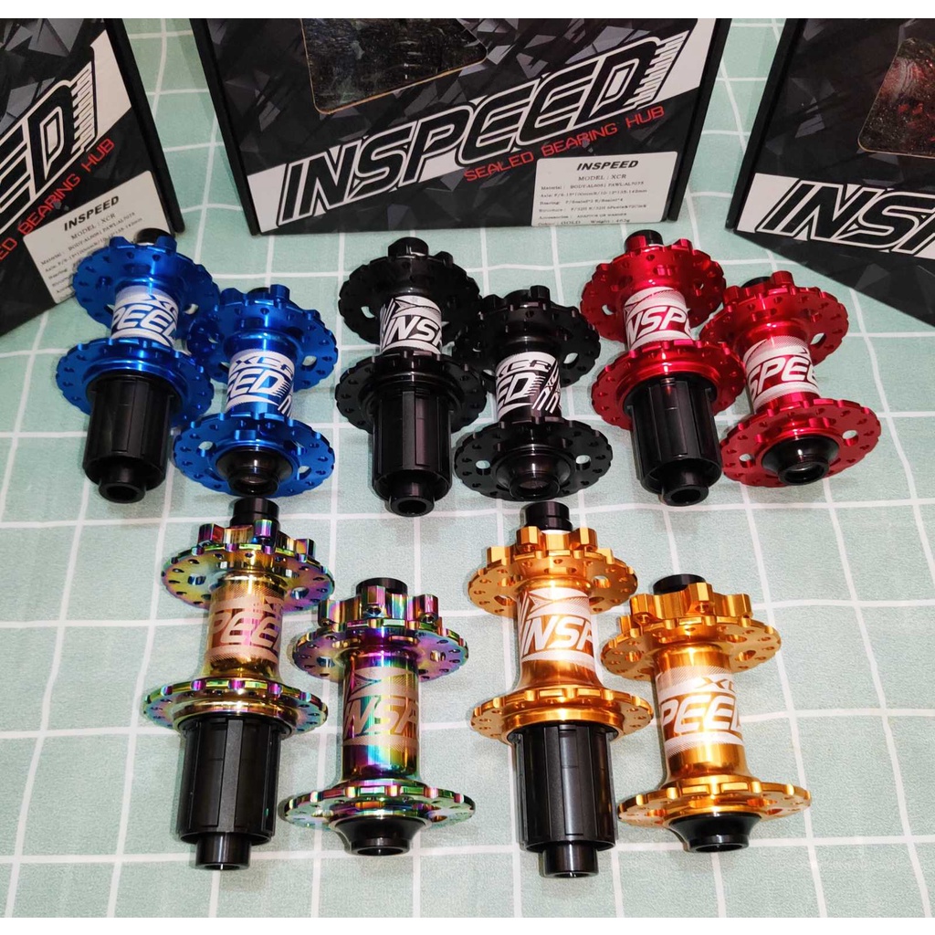 INSPEED Bike Hub Set MTB Cassette Hubs 6 Pawls 32 Holes 8, 9, 10, 11 Speed Bicycle Quick Release