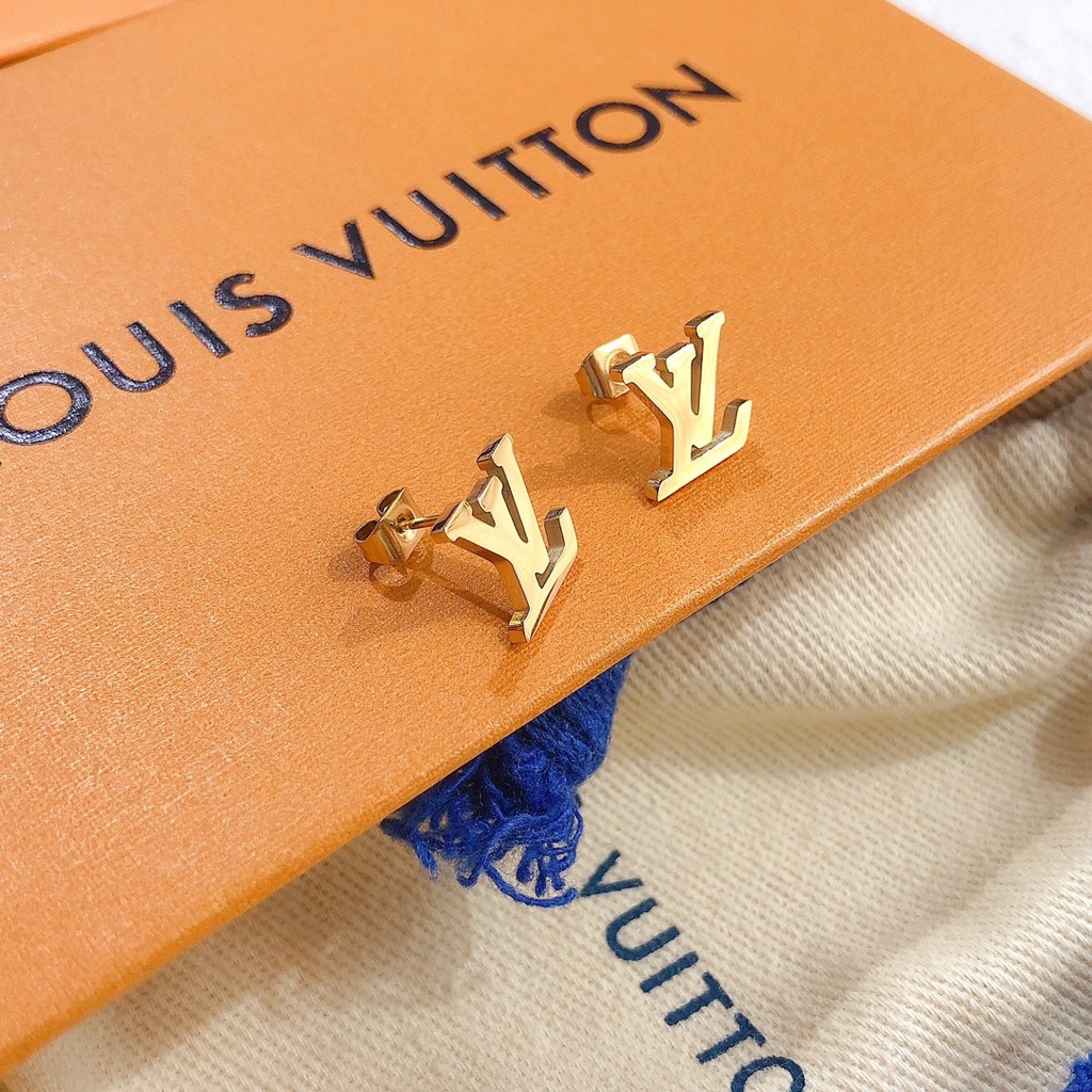 louis vuitton letter earrings