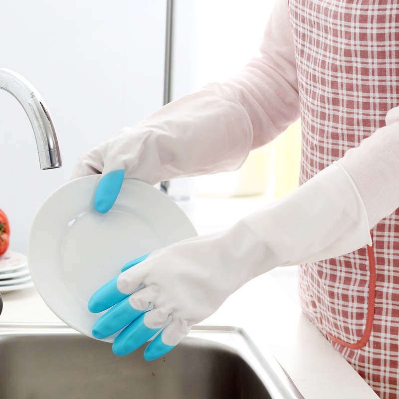 0320 Rubber Gloves Hand Protector Washing Dishes Fruit Vegetables ...